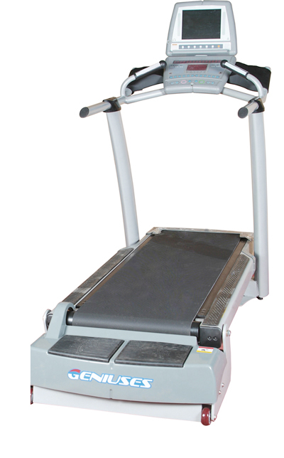 Treadmill with workout TV